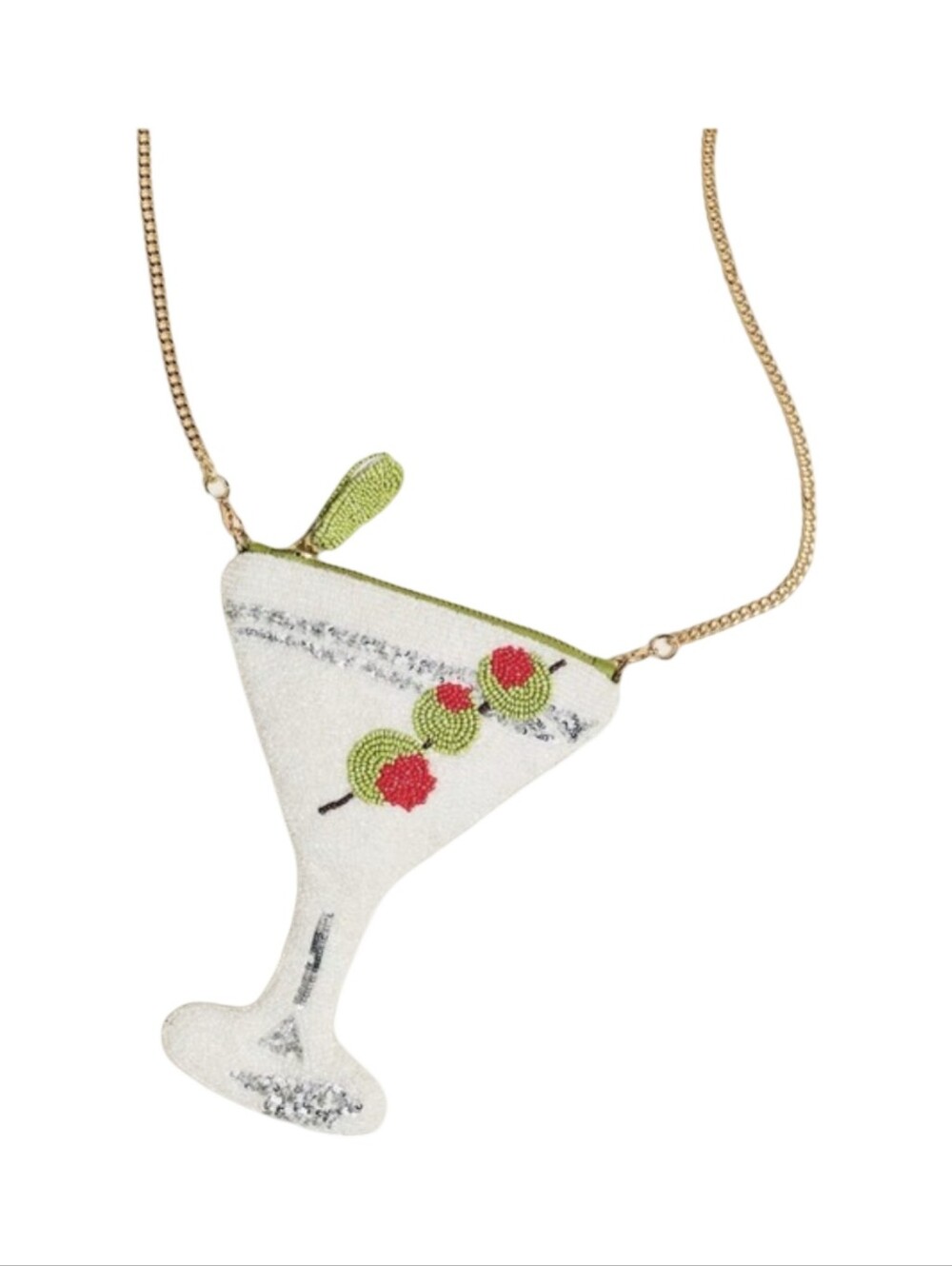 NWT Maeve Anthropologie Beaded Martini Glass Crossbody Bag Cocktail Novelty - Picture 6 of 8